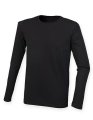 Heren T-Shirt SF Feel Good Long Sleeved Stretch T Zwart